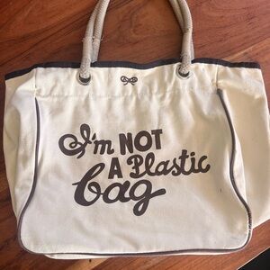 Anya Hindmarch Cream and brown Canvas Tote